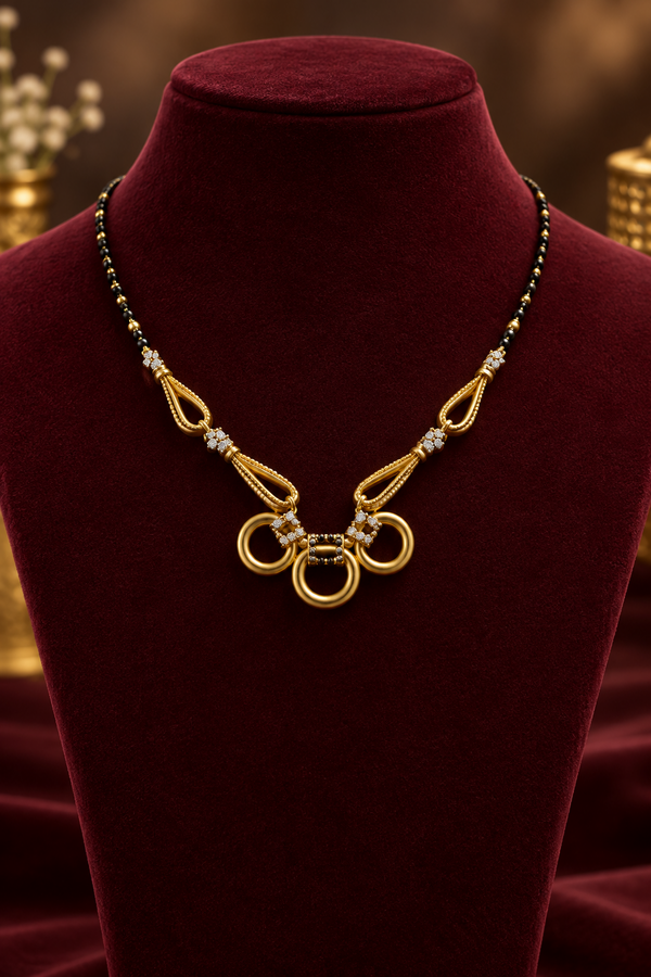 Black Beads Chain with Pendant | 22K · 9.03 g