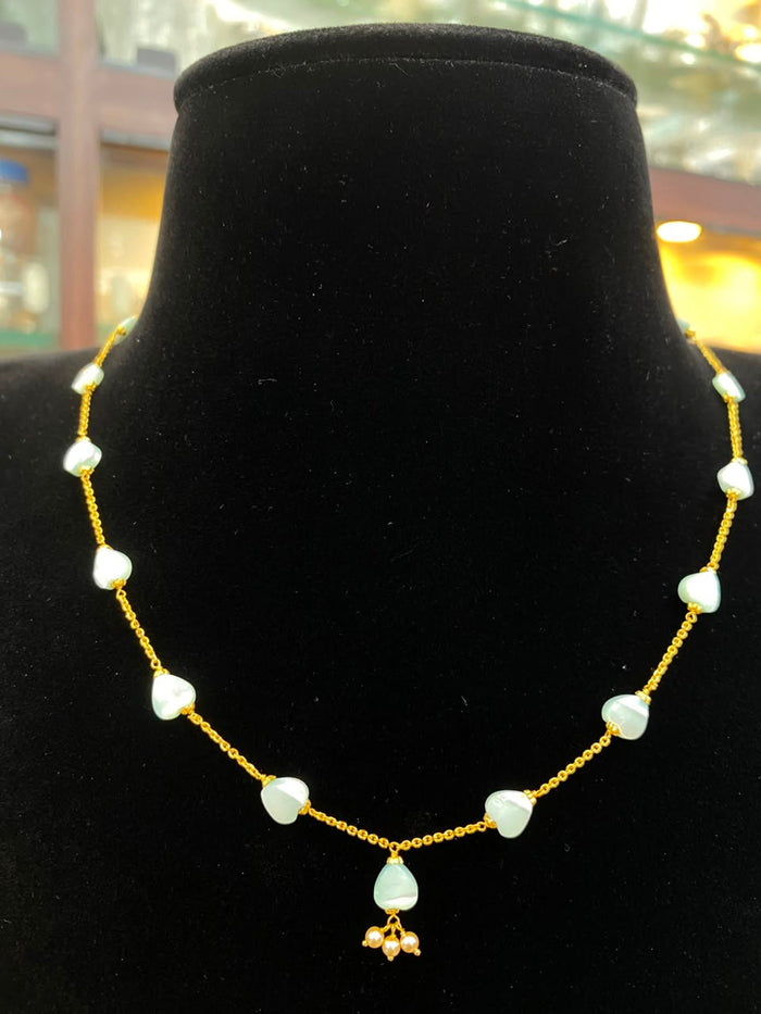 Pearl Chain with Gold Drop | 22K · 3.70 g