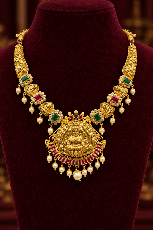 Lakshmi Temple Necklace | 22K · 27.48 g