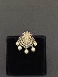 22K gold Balaji dollar pendant with CZ and pearls, 5.067 g