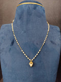 22K gold pearl beads chain with pearl drop, 3.586 g