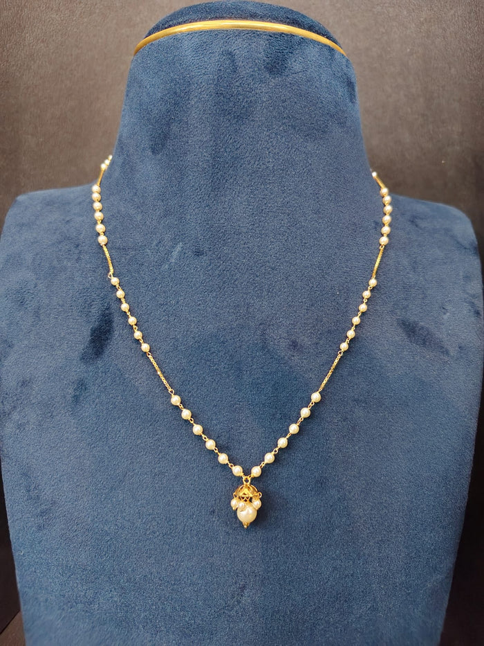 Pearl Beads Chain with Pearl Drop | 22K · 3.59 g