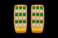 22K gold huggie earrings with green and white stones, 1.84 g