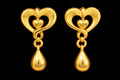 22K gold heart drop earrings, 2.981 g