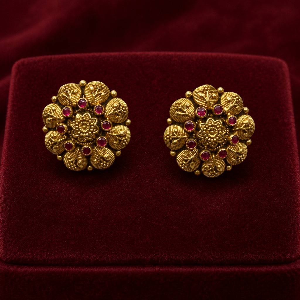 22K Gold Kammalu (Ear Studs) – 4.970 g