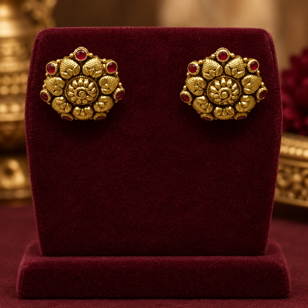 22K Gold Kammalu (Ear Studs) – 4.640 g