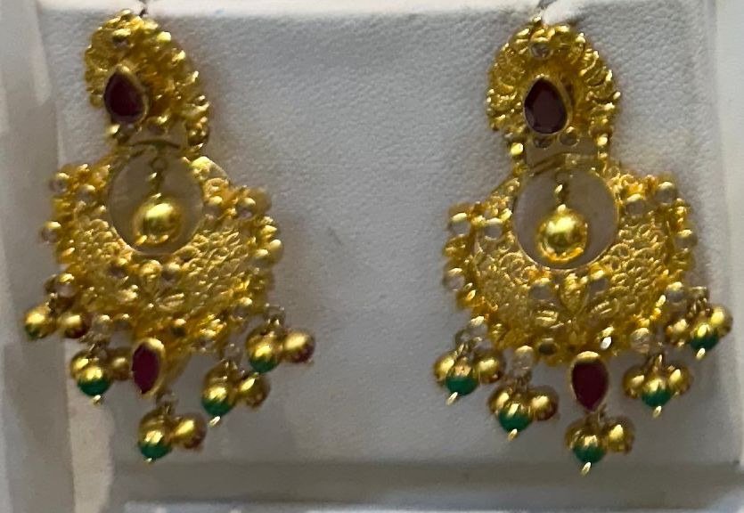 22K Gold Chandbali Earrings – 13.226 g